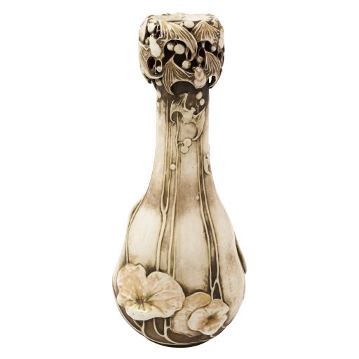 Vase mit Fledermäusen und Wasserpflanzen Paul Dachsel Amphora-Werke