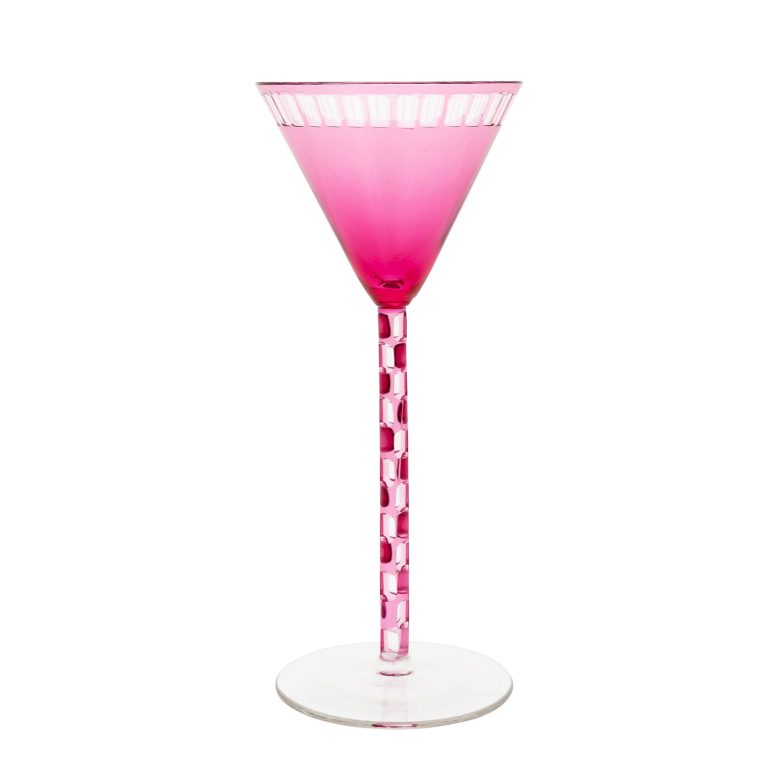 Pink wineglass conical Otto Prutscher Meyr's Neffe for E.Bakalowits Sohne  Mod.no. I 198 cut glass ca. 1908