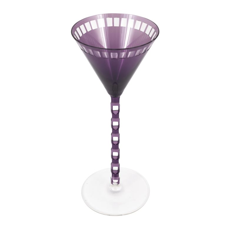 Violettes Weinglas konisch mit Schliffdekor Otto Prutscher Meyr's Neffe für E.Bakalowits Söhne Mod.Nr. I 198 um 1908