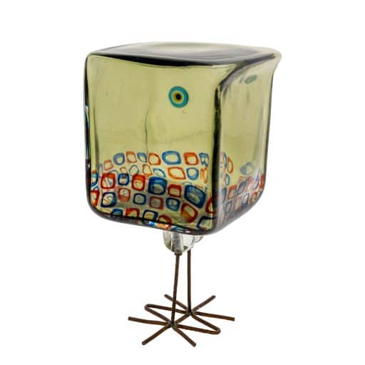 Pulcino grün Alessandro Pianon Vetreria Vistosi Murano um 1961 Glas und Kupferdraht
