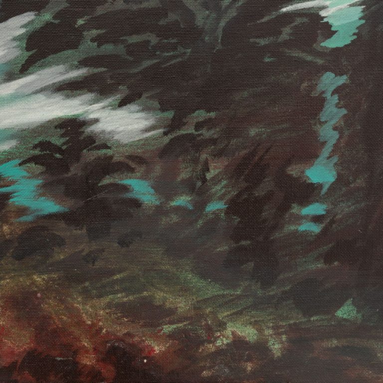 Ernst Fuchs Landschaft im Gewittersturm 1982 Öl auf Leinwand signiert