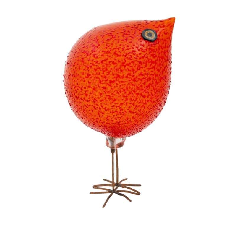 Pulcino orange Alessandro Pianon Vetreria Vistosi Murano um 1961 Glas und Kupferdraht