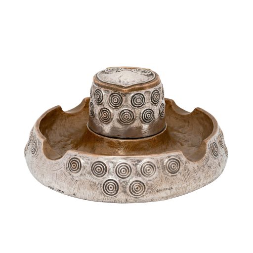 Ashtray with spiral decoration Gustav Gurschner K.K. Kunst-Erzgiesserei Wien ca. 1907 bronze silver-plated signed