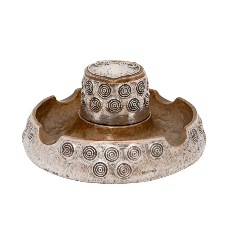 Ashtray with spiral decoration Gustav Gurschner K.K. Kunst-Erzgiesserei Wien ca. 1907 bronze silver-plated signed