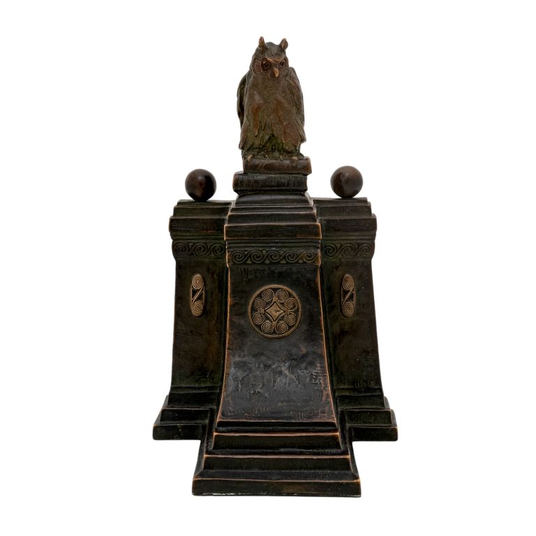 Bookend with owl of Athena Gustav Gurschner ca. 1907