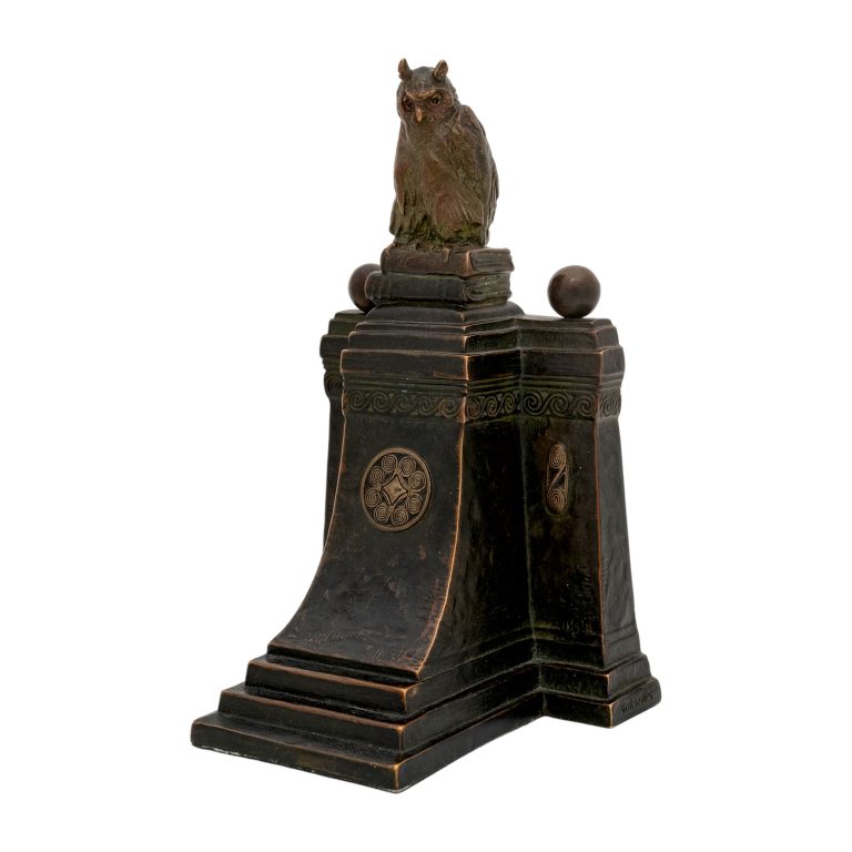 Bookend with owl of Athena Gustav Gurschner ca. 1907