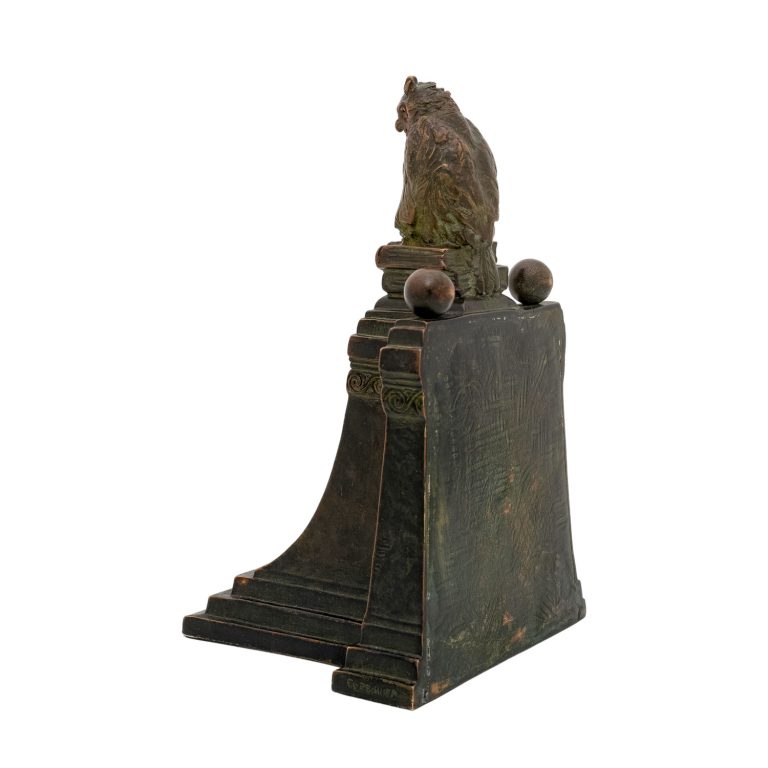 Bookend with owl of Athena Gustav Gurschner ca. 1907