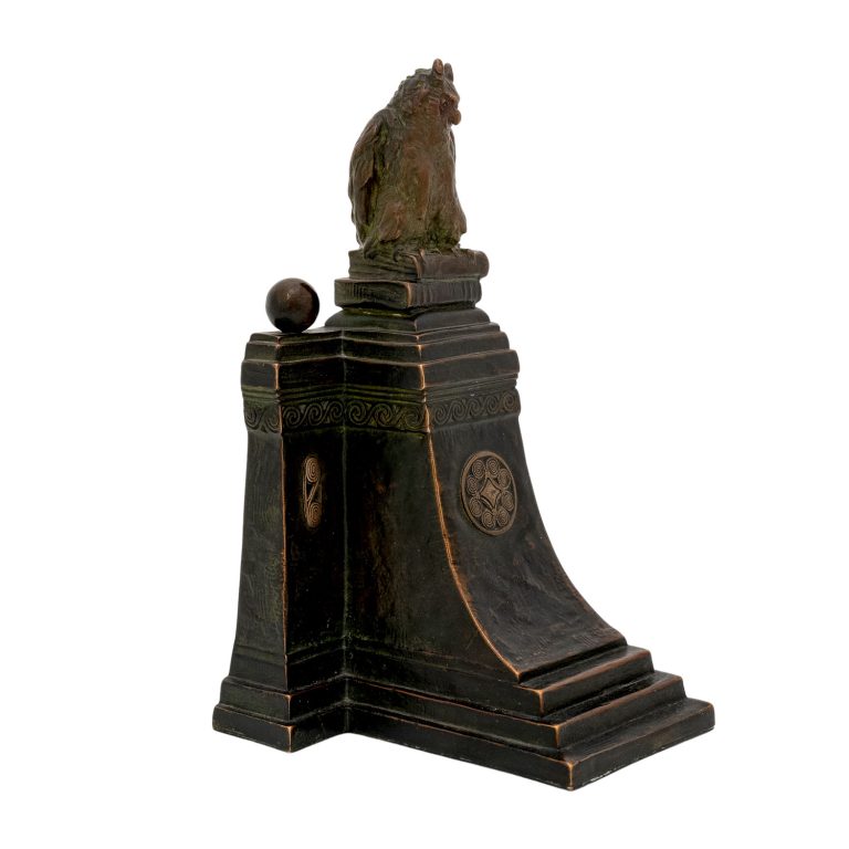 Bookend with owl of Athena Gustav Gurschner ca. 1907