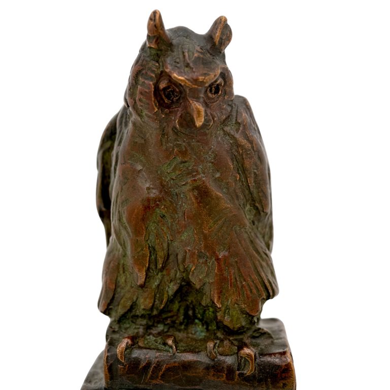 Bookend with owl of Athena Gustav Gurschner ca. 1907