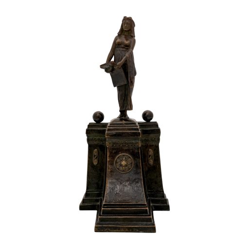 Bookend with the muse Clio Gustav Gurschner ca. 1907 signed