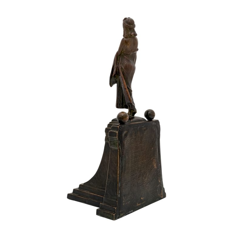 Bookend with the muse Clio Gustav Gurschner ca. 1907 signed