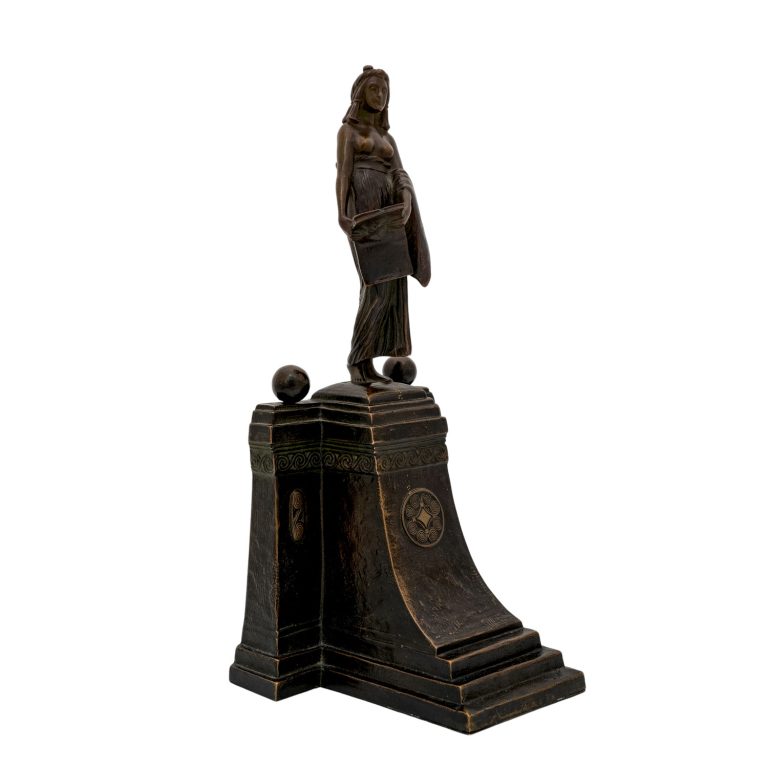 Bookend with the muse Clio Gustav Gurschner ca. 1907 signed