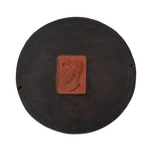 Miniature Self-portrait in profile Gustav Gurschner ca. 1893 sealing  wax