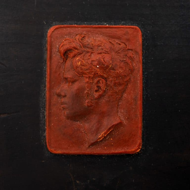 Miniature Self-portrait in profile Gustav Gurschner ca. 1893 sealing  wax