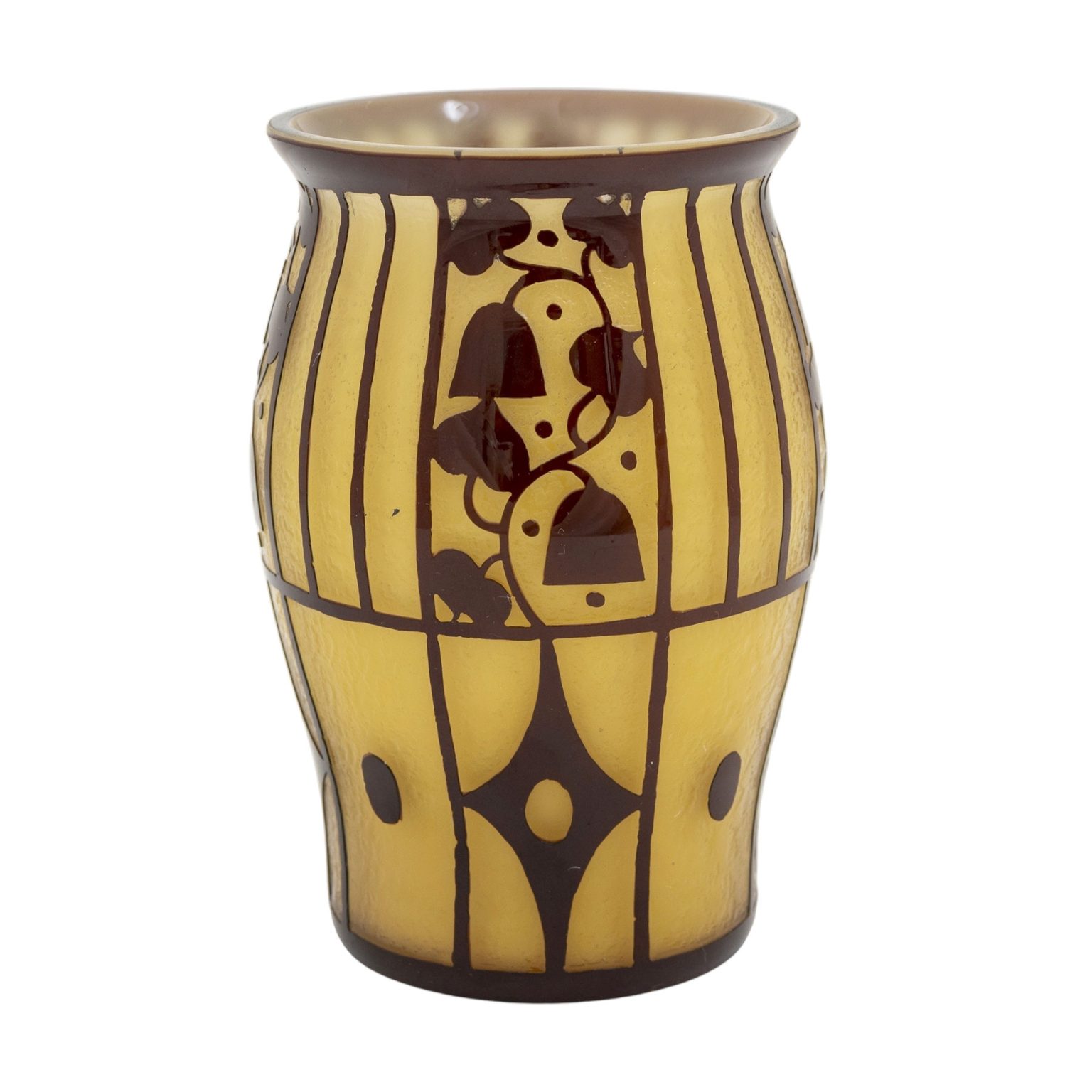 Vase with etched decor Josef Hoffmann Johann Loetz Witwe decor Neurot with Ruby ca. 1911