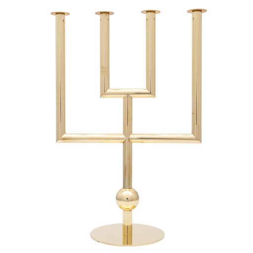 Four flame candelabrum Karl Hagenauer Werkstatte Hagenauer Vienna ca. 1930 brass marked