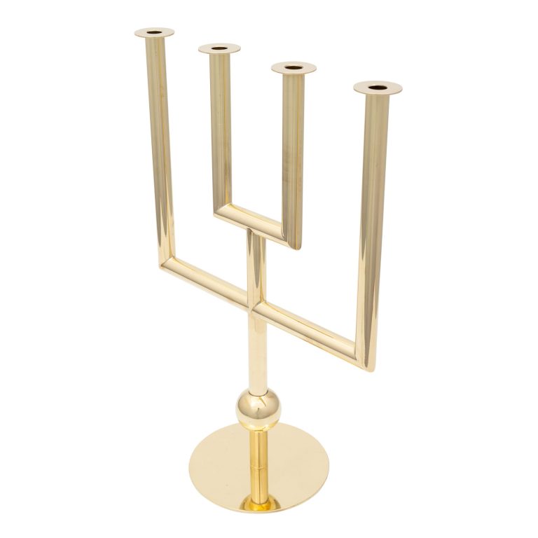 Four flame candelabrum Karl Hagenauer Werkstatte Hagenauer Vienna ca. 1930 brass marked