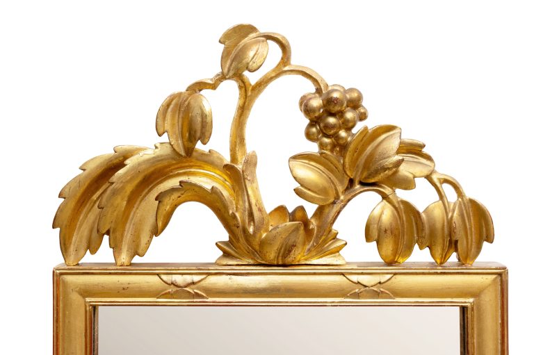 Mirror with floral decor Dagobert Peche Max Welz for Wiener Werkstatte ca. 1922 limewood gilded