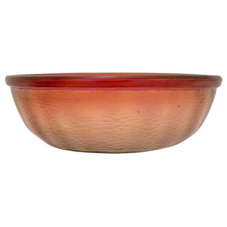 Large Bowl Johann Loetz Witwe E. Bakalowits Sohne decor striped Martelé ca. 1902