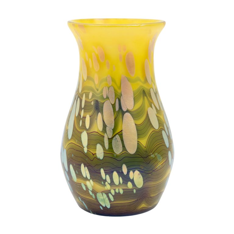 Vase Johann Loetz Witwe decor Cytisus Creta on Yellow ca. 1902