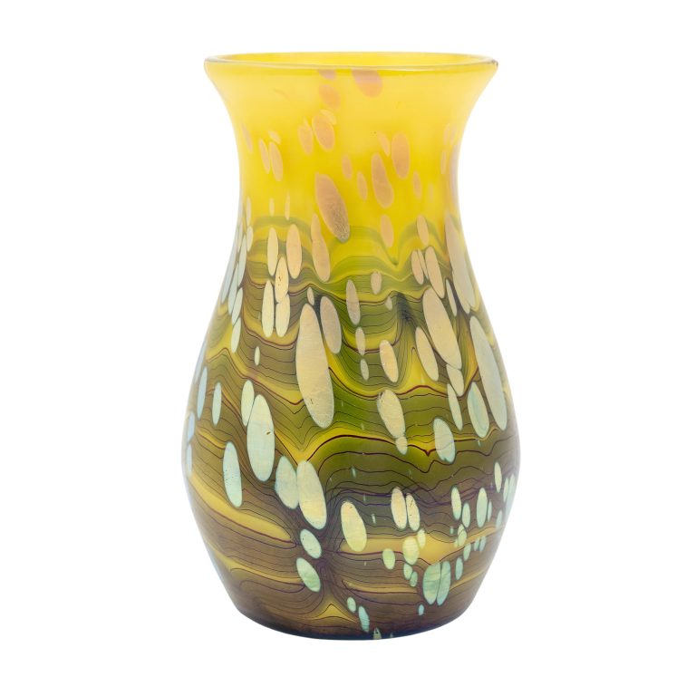 Vase Johann Loetz Witwe decor Cytisus Creta on Yellow ca. 1902