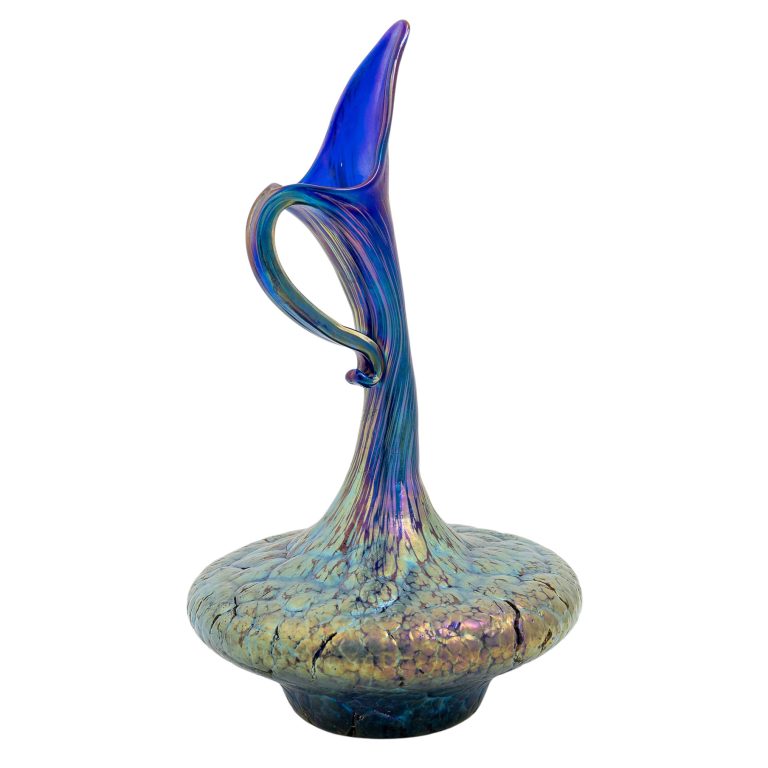 Vase Franz Hofstötter Johann Loetz Witwe Dekor dunkelblau Phänomen Genre 377 um 1900 signiert