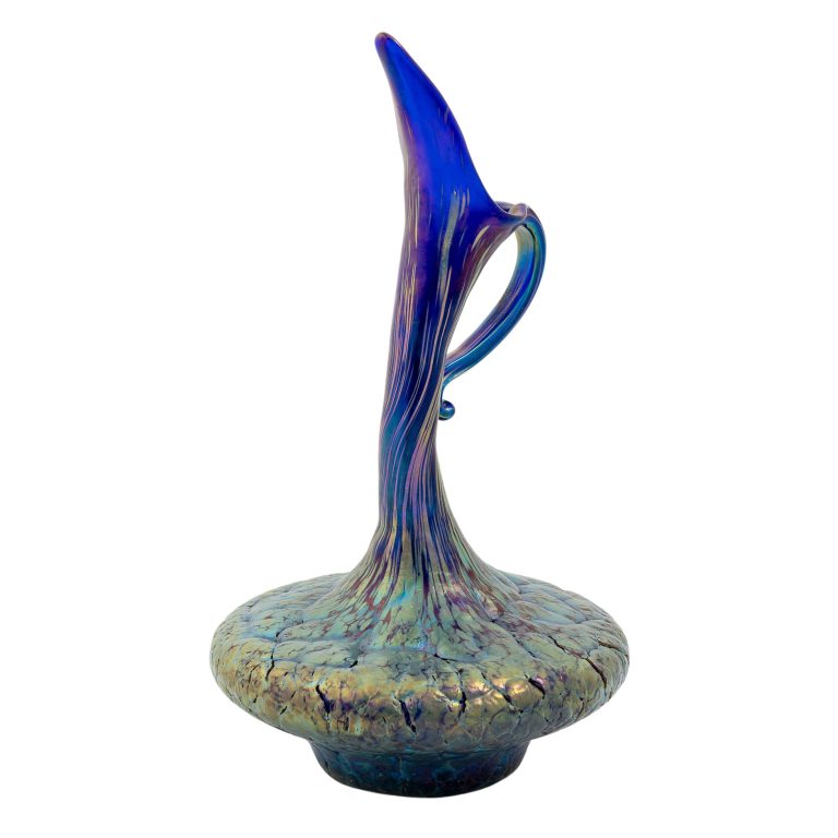 Vase Franz Hofstötter Johann Loetz Witwe Dekor dunkelblau Phänomen Genre 377 um 1900 signiert