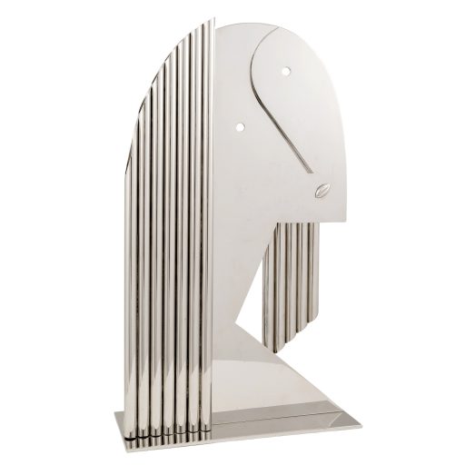 Female profile head Franz Hagenauer Werkstatte Hagenauer Wien ca. 1977 brass nickel-plated marked