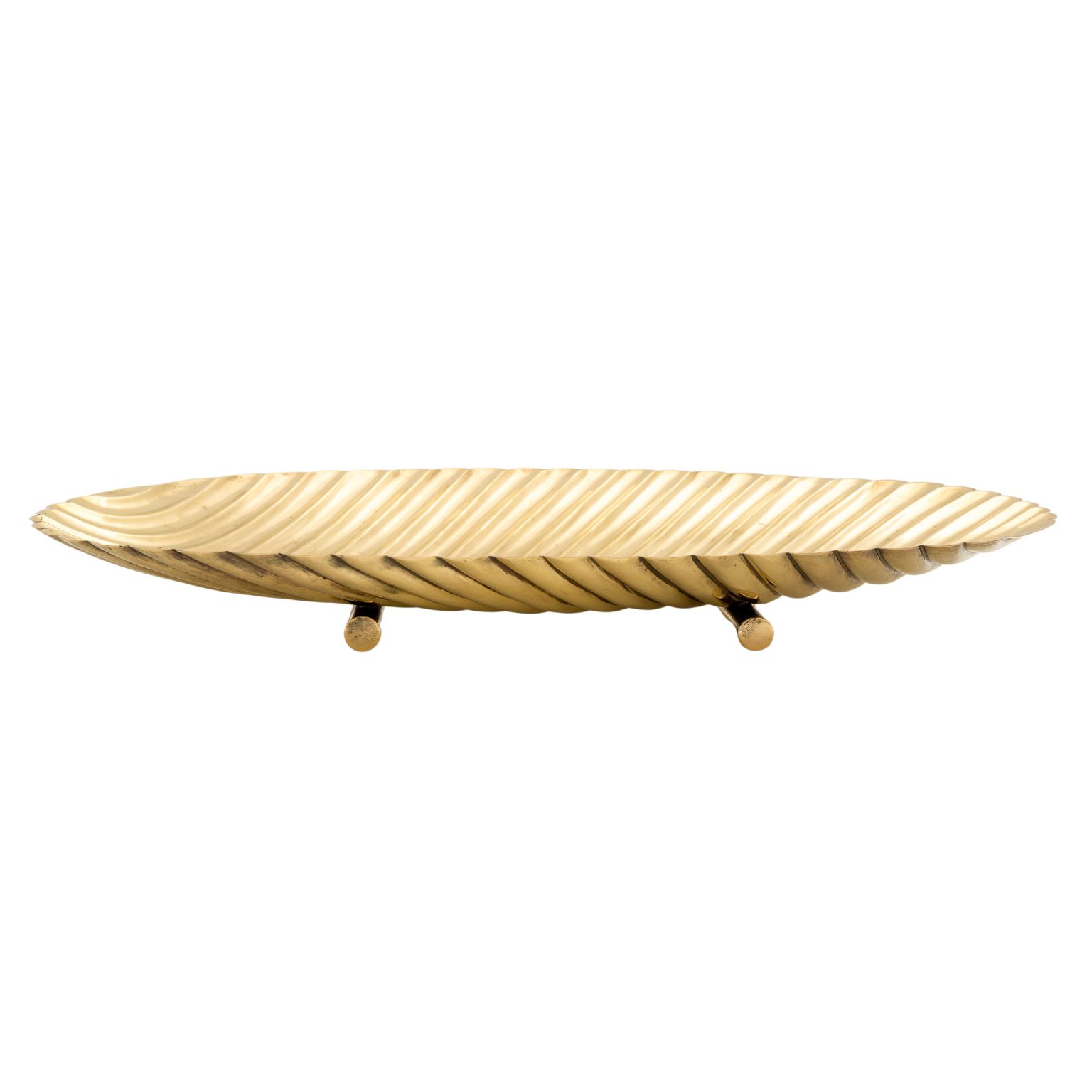 Fluted Tray Franz Hagenauer Werkstätte Hagenauer Wien ca. 1931 brass marked