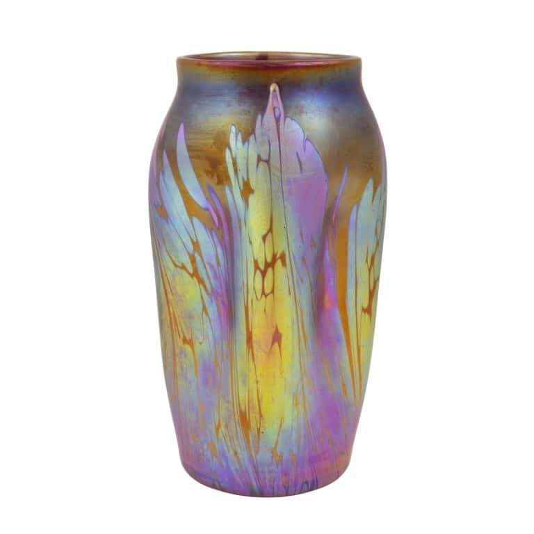 Vase, Johann Loetz Witwe, Dekor Medici Maron, um 1902