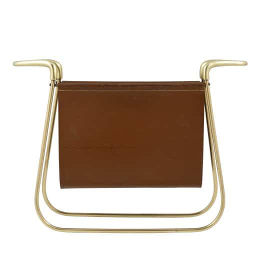 Newspaper rack Carl Auböck II ca. 1938 brass leather