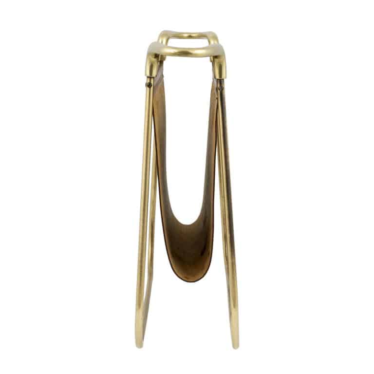 Newspaper rack Carl Auböck II ca. 1938 brass leather