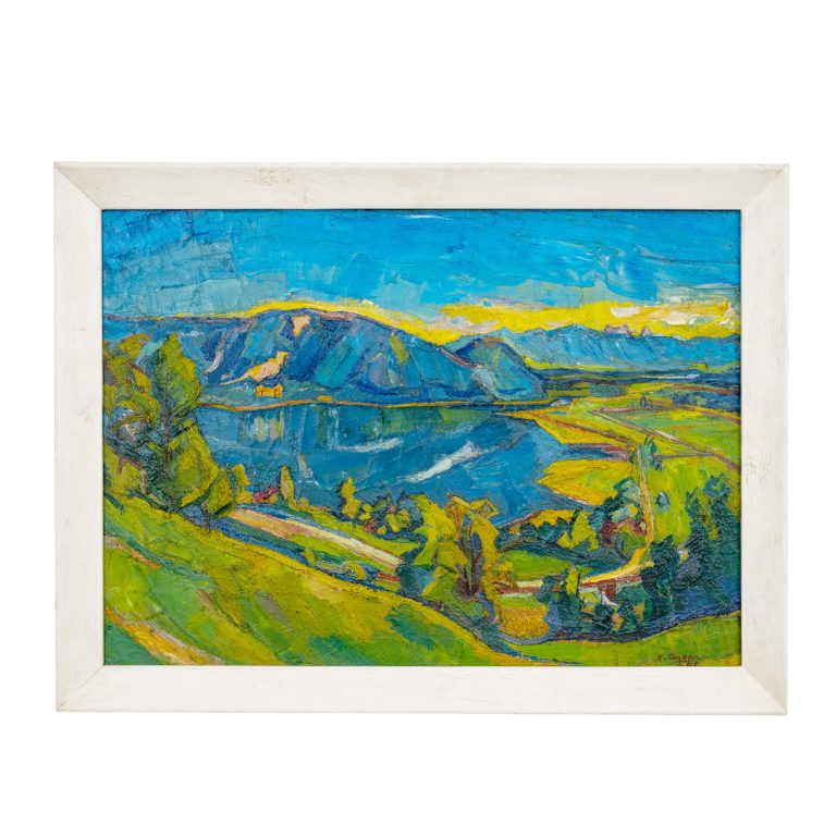 Carl Unger Lake Ossiach 1945 oil on canvas signed
