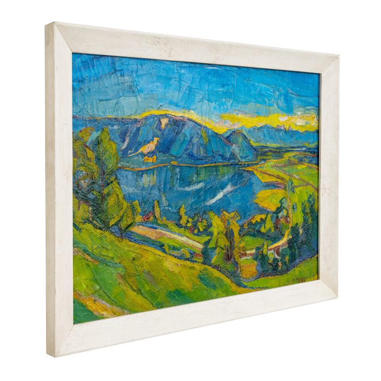Carl Unger Lake Ossiach 1945 oil on canvas signed