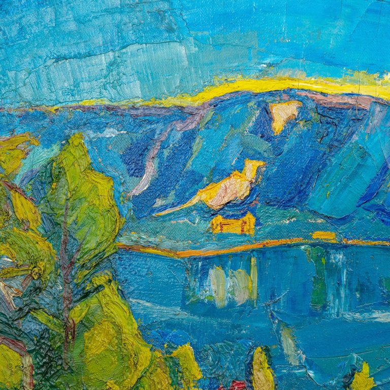 Carl Unger Lake Ossiach 1945 oil on canvas signed