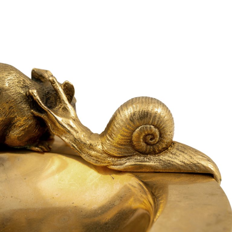 Bronze bowl with mouse and snail Gustav Gurschner K.K. Kunst-Erzgießerei Wien ca. 1907bronze signend marked