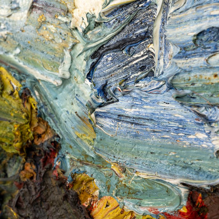 Franz Grabmayr Landschaft "Sandgrube" 1977 Öl auf Jute signiert und datiert