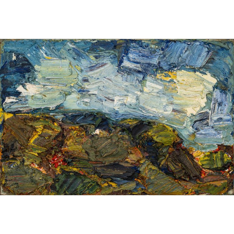 Franz Grabmayr Landschaft "Sandgrube" 1977 Öl auf Jute signiert und datiert
