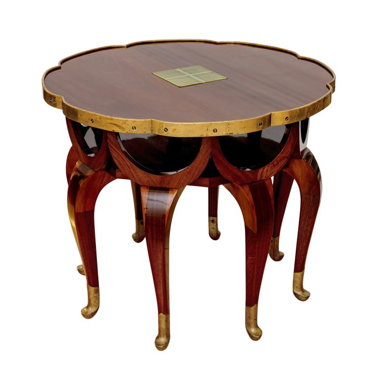 Loos Elefantenrüsseltisch Adolf Loos Friedrich Otto Schmidt Wien um 1899 Mahagoni Messing