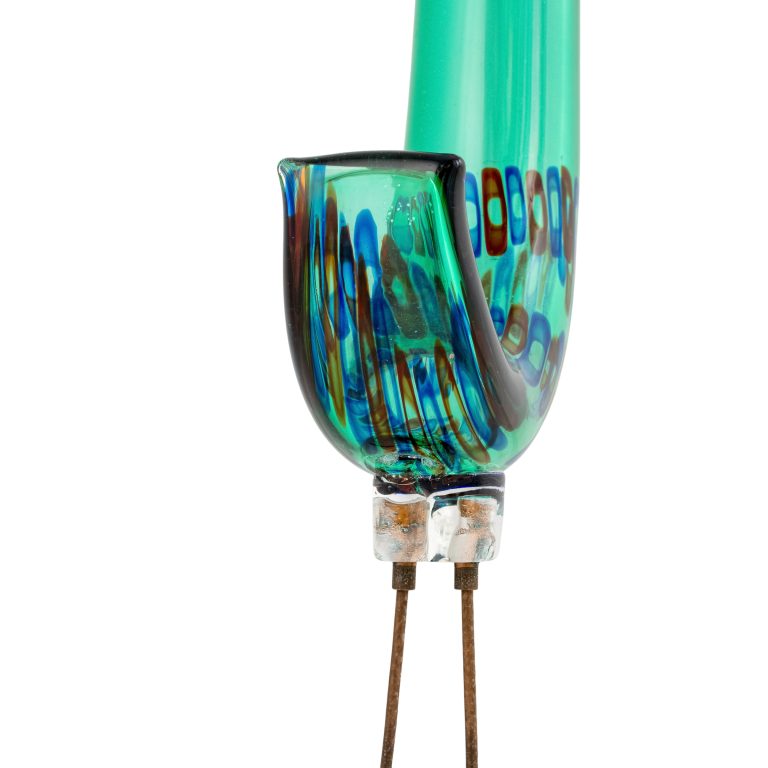 Pulcino grün Alessandro Pianon Vetreria Vistosi Murano um 1961 Glas und Kupferdraht