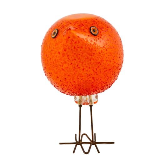 Pulcino orange Alessandro Pianon Vetreria Vistosi Murano um 1961 Glas und Kupferdraht