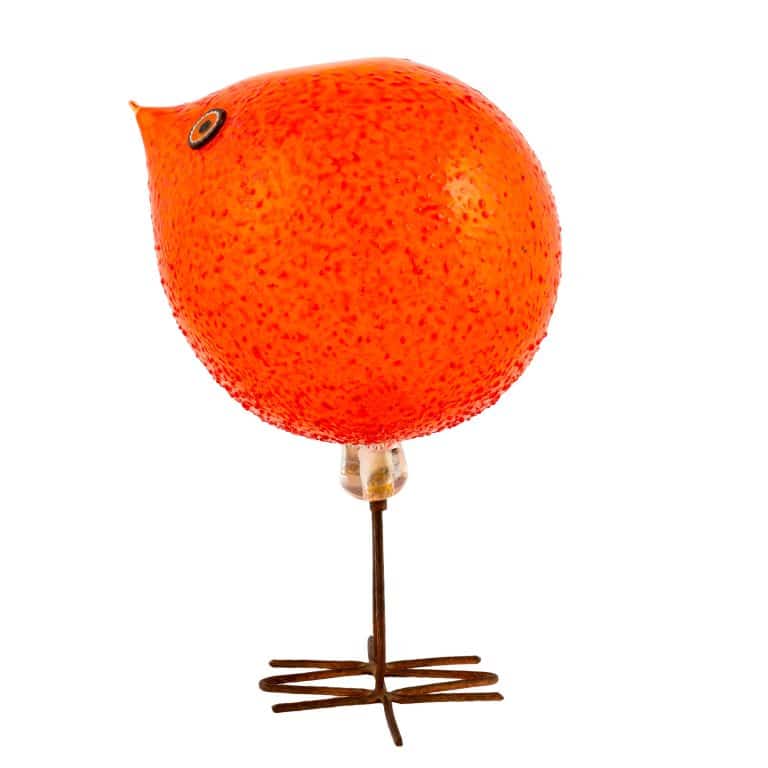 Pulcino orange Alessandro Pianon Vetreria Vistosi Murano um 1961 Glas und Kupferdraht