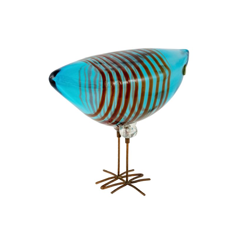 Pulcino blau Alessandro Pianon Vetreria Vistosi Murano um 1961 Glas und Kupferdraht