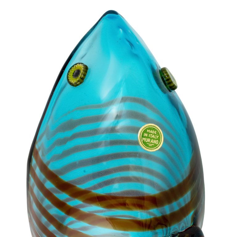 Pulcino blau Alessandro Pianon Vetreria Vistosi Murano um 1961 Glas und Kupferdraht