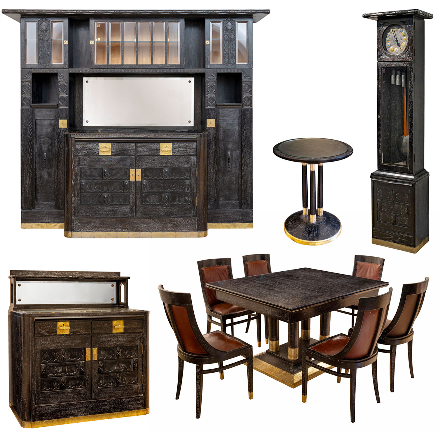 Dining room Joseph Maria Olbrich attr. Möbelfabrik Julius & Josef Herrmann 1911 oak
