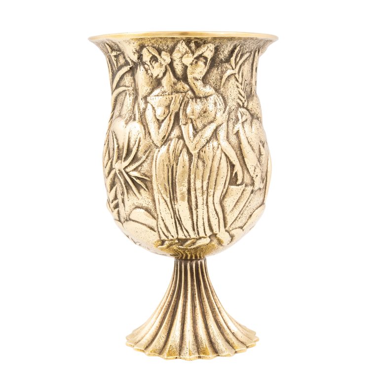 Goblet Werkstätte Hagenauer Wien ca. 1923 brass cast marked