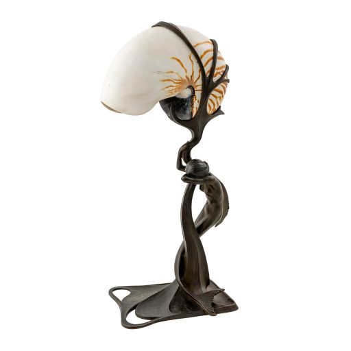 Table lamp "Nautilus" Gustav Gurschner ca. 1899 bronze signed