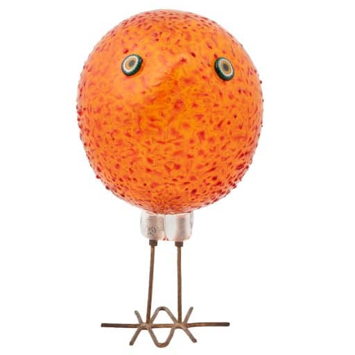 Pulcino orange Alessandro Pianon Vetreria Vistosi Murano um 1961 Glas und Kupferdraht