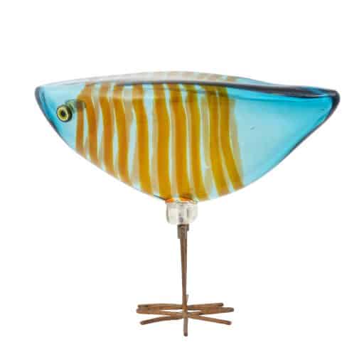 Pulcino blau Alessandro Pianon Vetreria Vistosi Murano um 1961 Glas und Kupferdraht