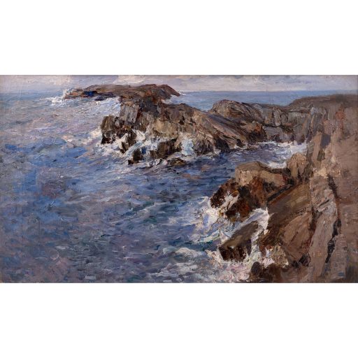 Leontine von Littrow "Meeresbrandung in Dalmatien" Öl auf Leinwand